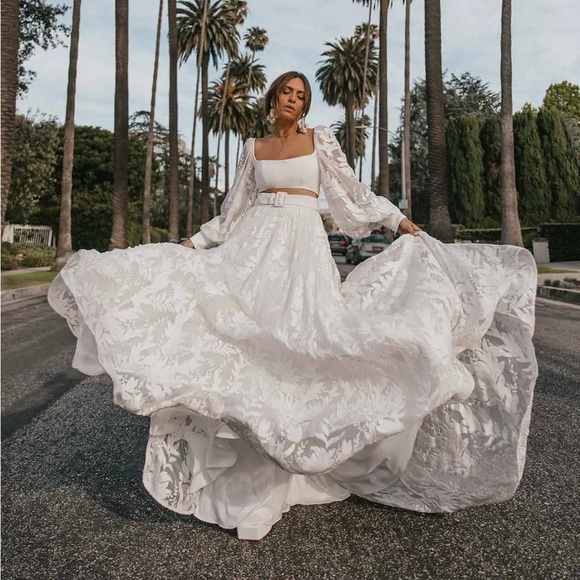 Wedding Dress Two Piece Ruffle Dress Two Piece Bridal Set